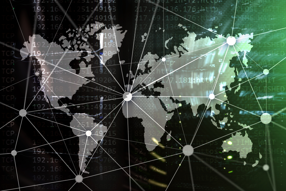 Double,Exposure,World,Map.,Global,Business,And,Financial,Market,Concept.