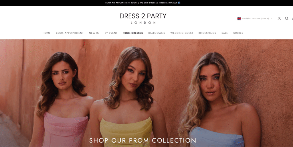 dress2party website