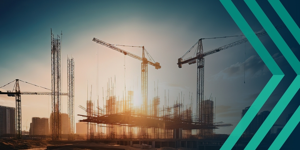 Photo of skyline with construction sites and cranes, representing article on CIS umbrella contractors and the hidden insurance risk to recruiters